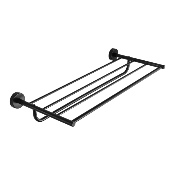 Håndklædeholder med stang i rustfrit stål, sort mat finish