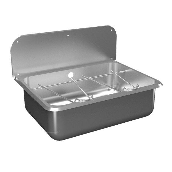 Vægophængt rengøringsvask i rustfrit stål