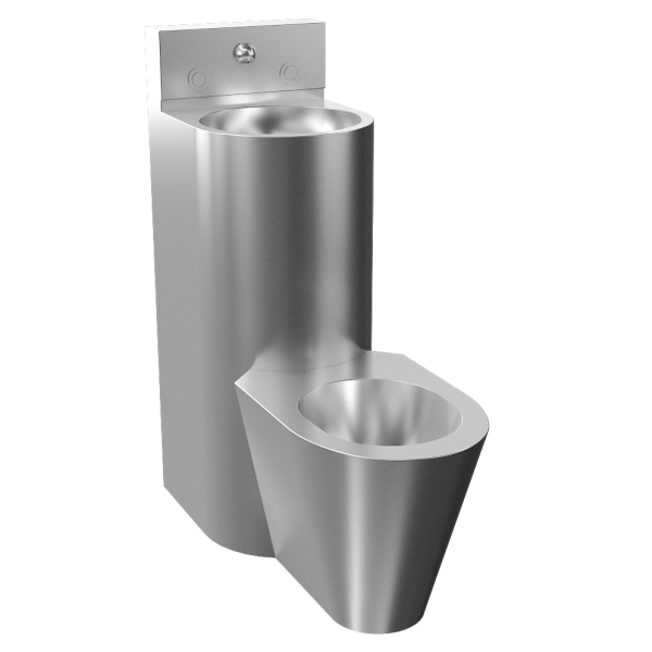 Hærværkssikret kombinationsenhed, gulvstående toilet