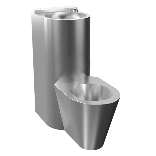 Hærværkssikker piezo-kombinationsenhed, gulvstående toilet, gevindstænger, 24 V DC