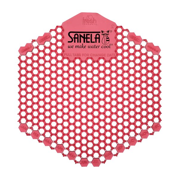 Plast urinalrist rød farve - duft af kiwi og grapefrugt