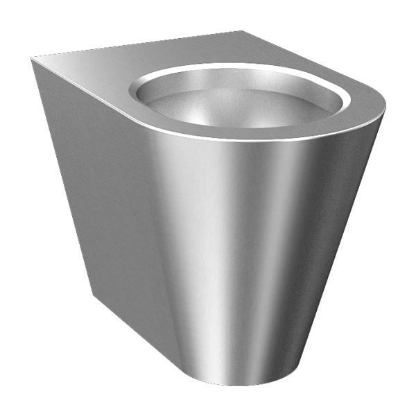 Hærværkssikret gulvstående toilet i rustfrit stål