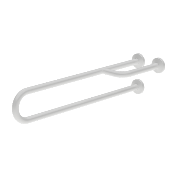 Stålgreb, fast, længde 900 mm, hvid farve - Komaxit