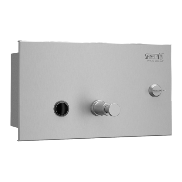 Indbygget sæbedispenser til væg, volumen 1,4 l, børstet