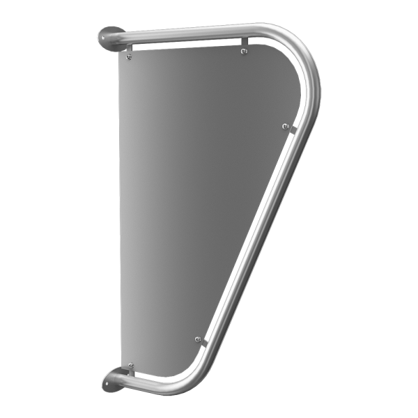 Adskillelsesgardin i rustfrit stål mellem urinaler