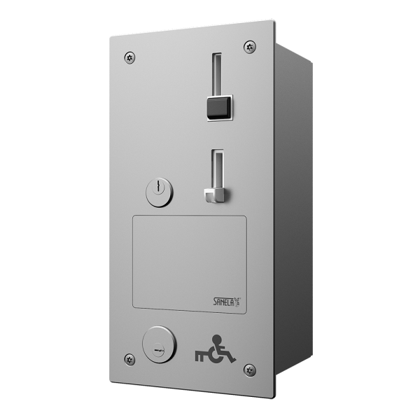 Indbygget mønt- og poletautomat til døråbning med EURO KEY, 24V DC