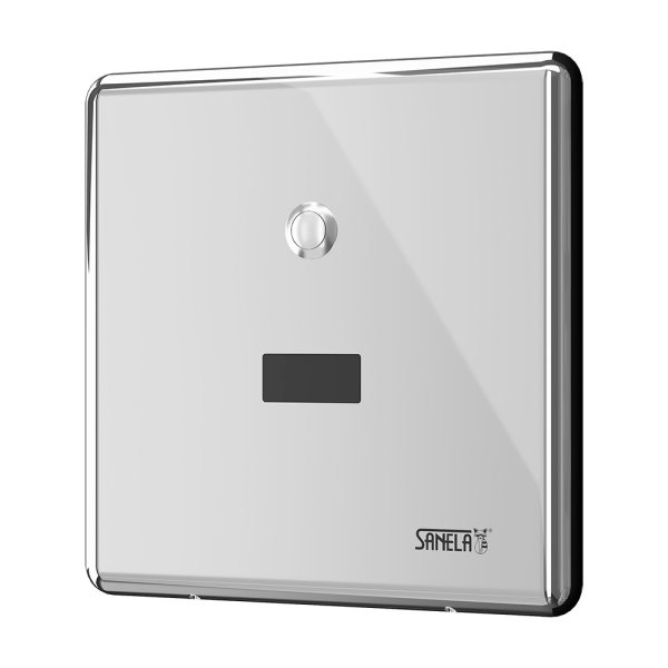 Toiletskylleenhed til trykvand, poleret finish, 24 V DC