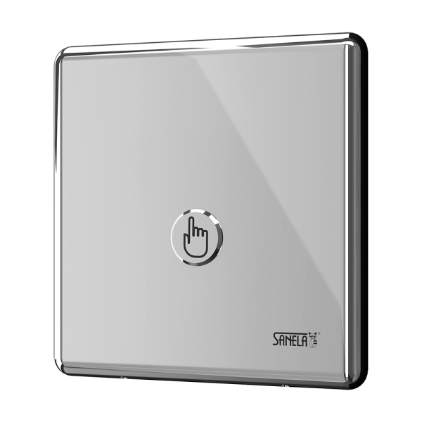 Toilet piezo skylleenhed til trykvand, poleret finish, 24 V DC